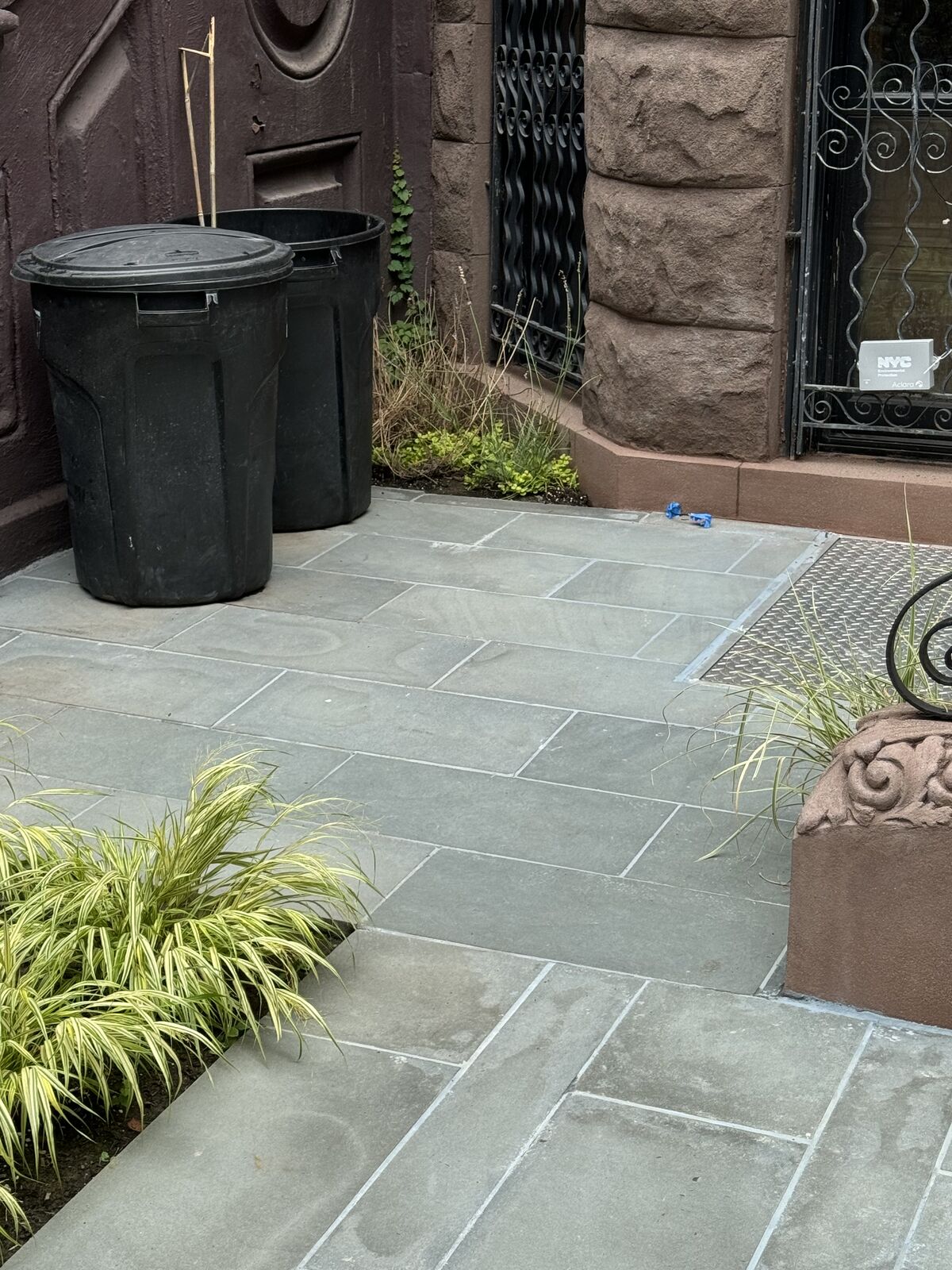 Bluestone walkway, cut and set to line