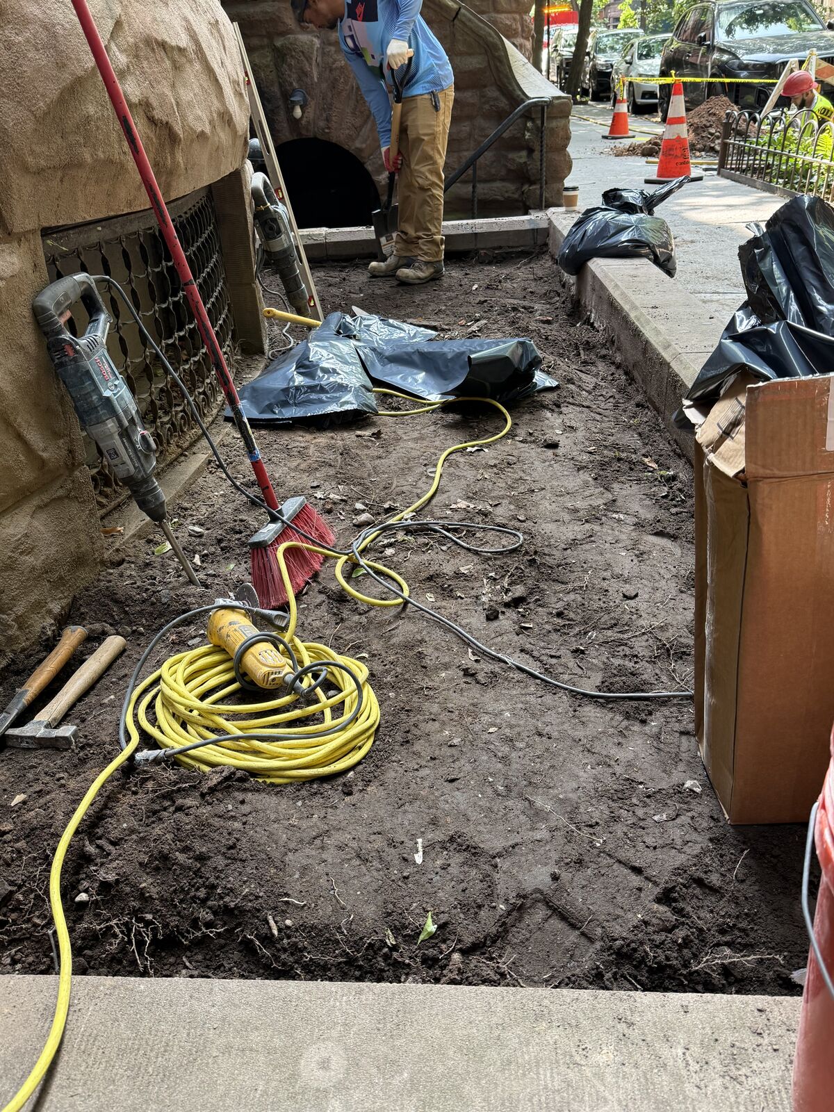 Below-grade excavation and vault work