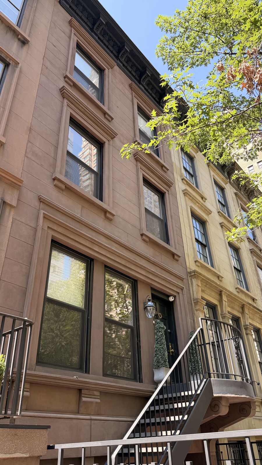 Brownstone facade after restoration