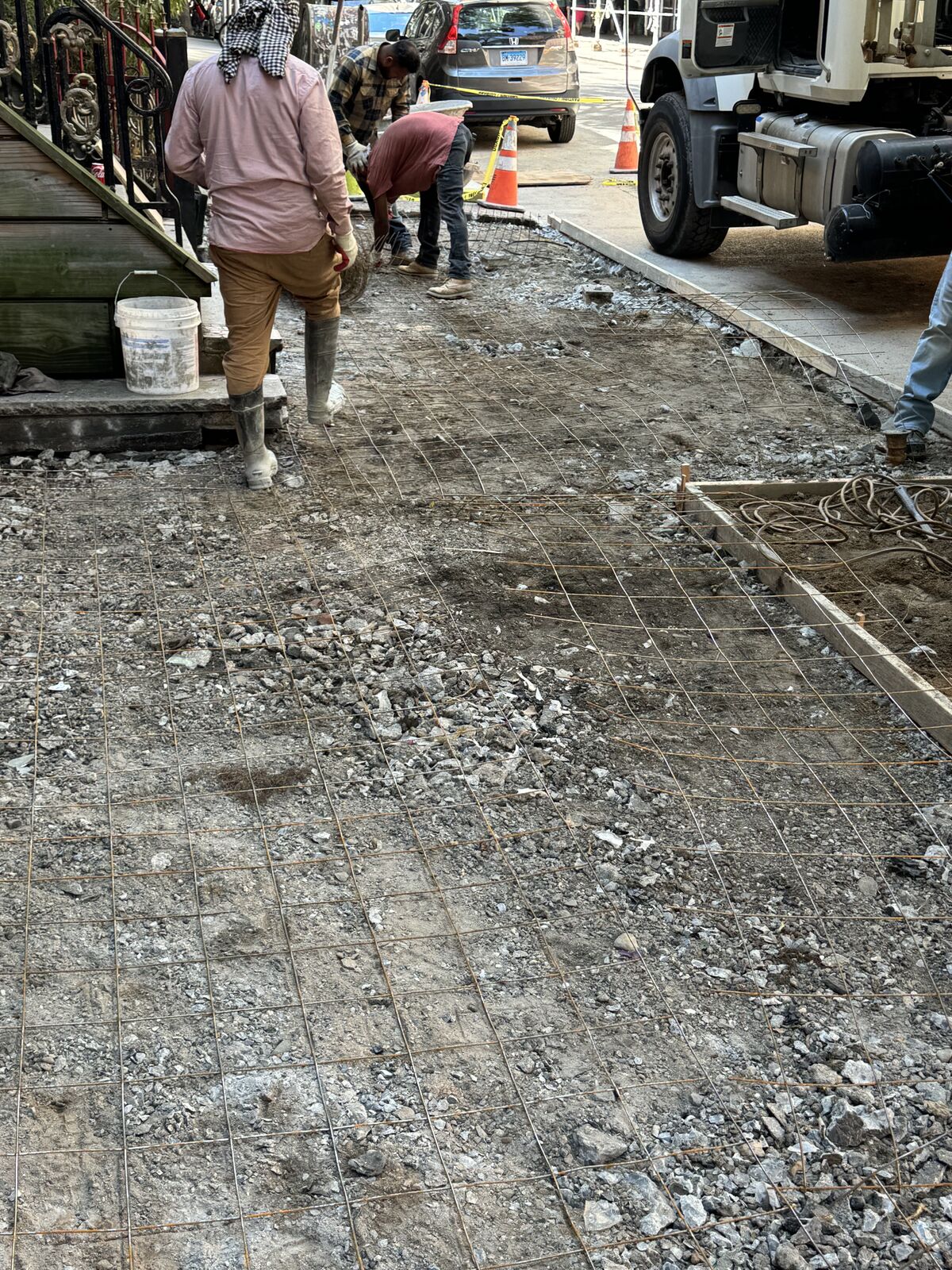 Reinforcement placed before the pour