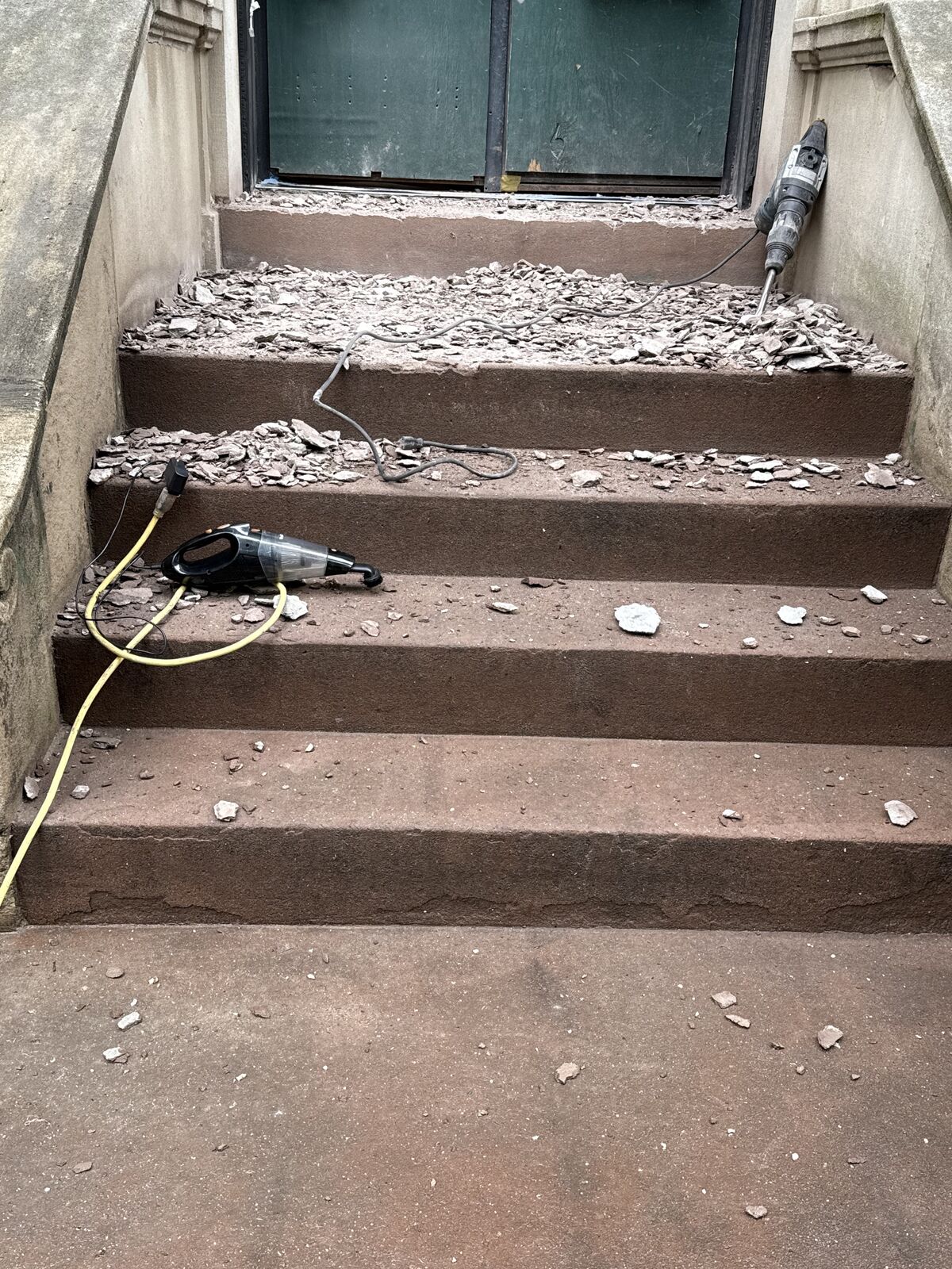 Cutting back failed material to sound substrate