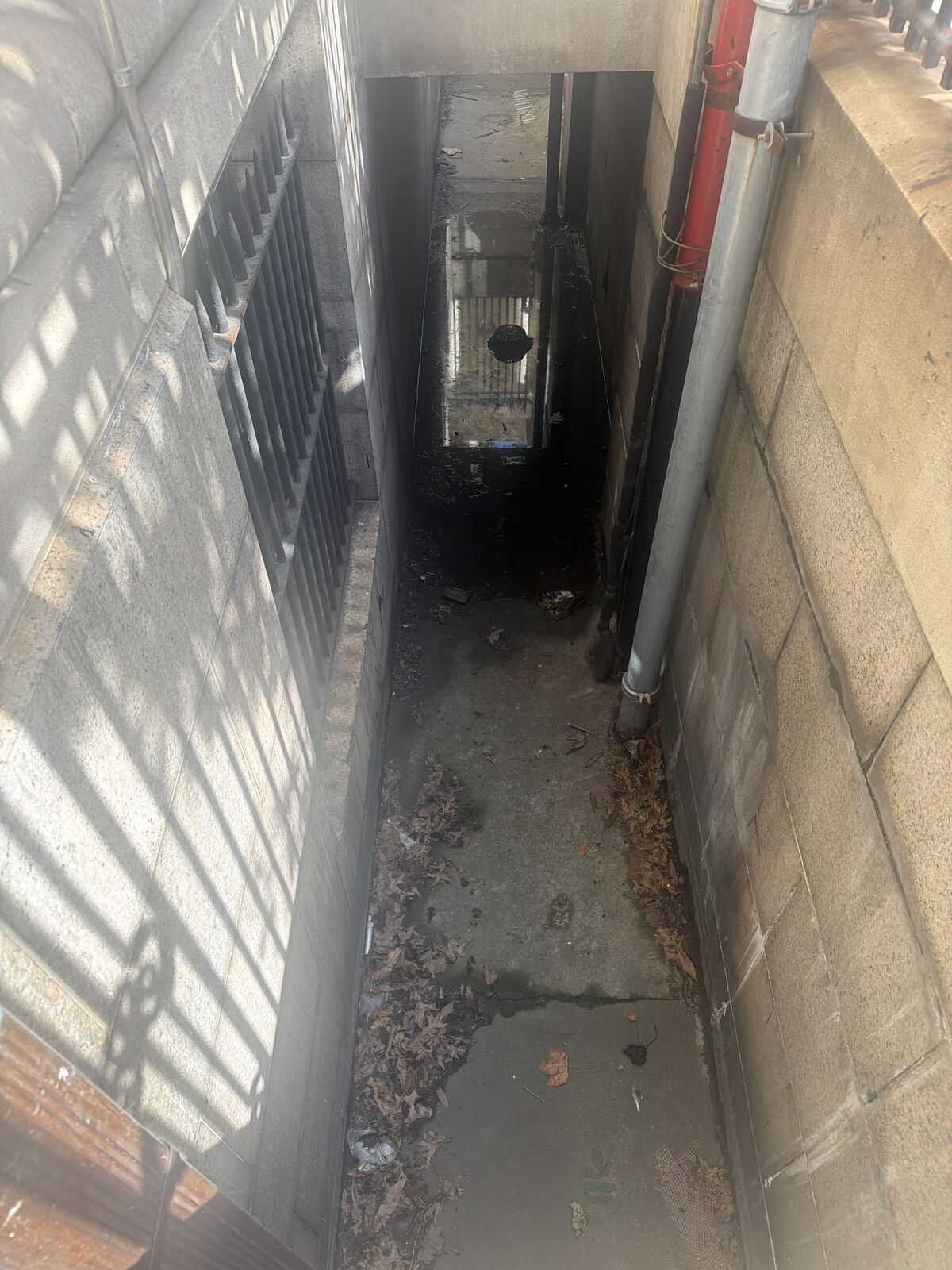 Before: failed areaway floor