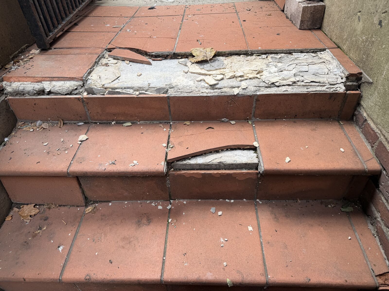 Before: nosings lost and tile lifting