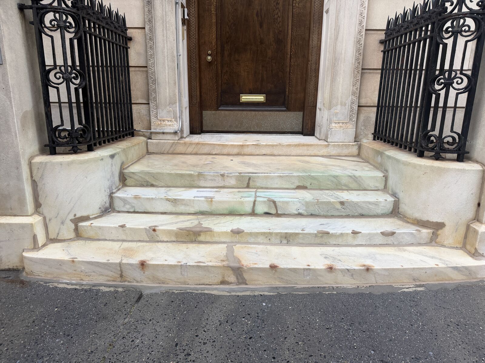 Restored marble entrance steps